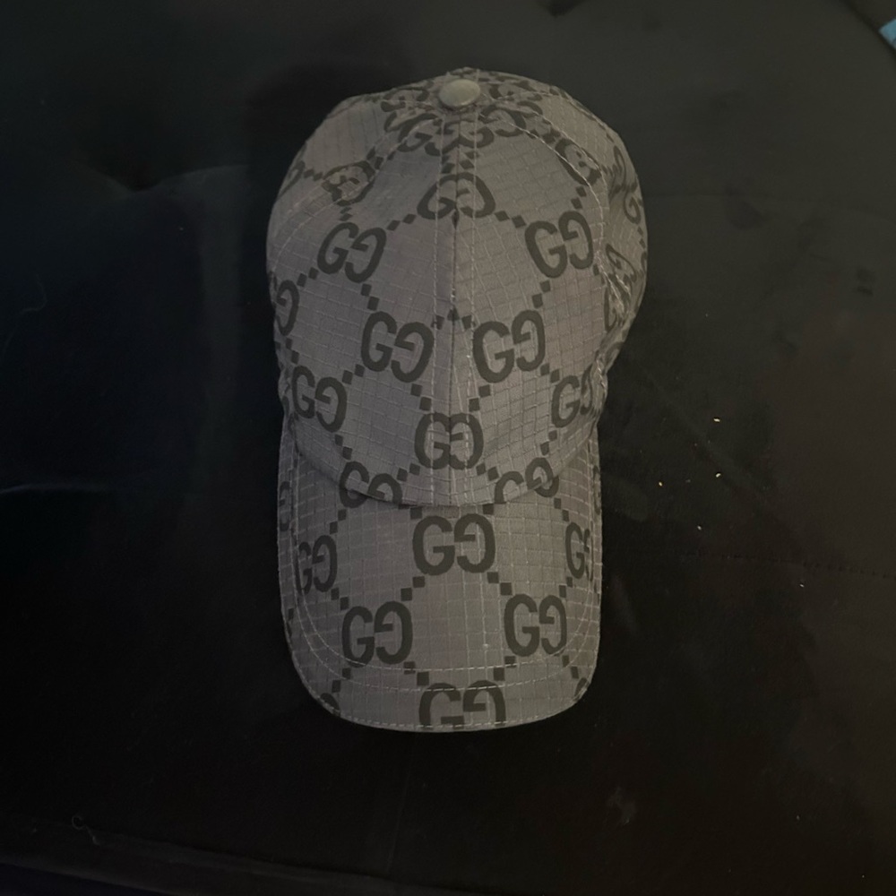 Gucci Black Monogram Baseball Cap